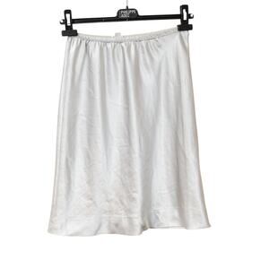 Set of 3 Vintage Lace Slips 1990s Polyester Knee Length Champagne Peach White